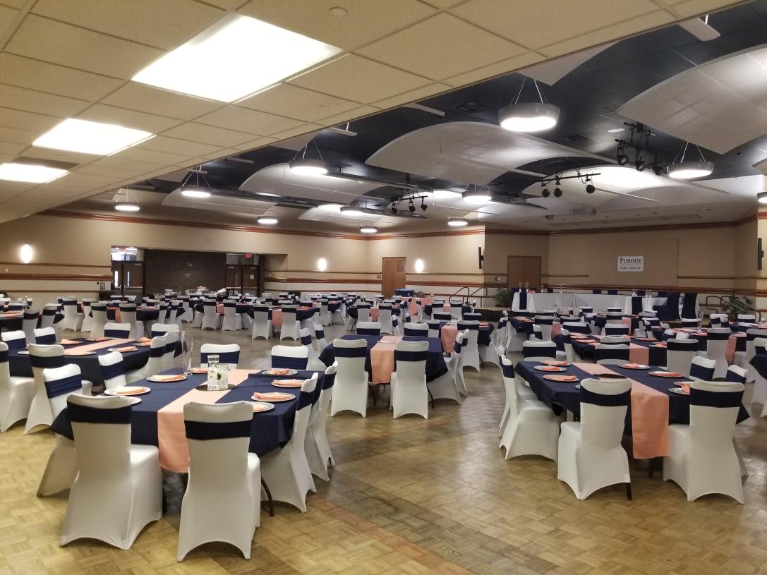 Classic Ballroom set up for a wedding.