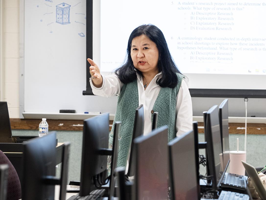 Dr. Nurgul Aitalieva teaches Criminal Justice class