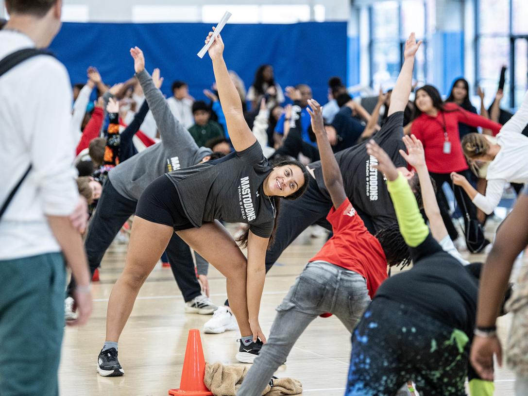 Student-athletes are leading a fitness day for area students