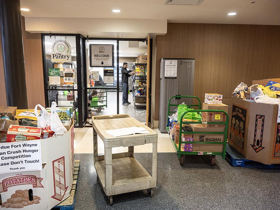 A view from outside of a food pantry