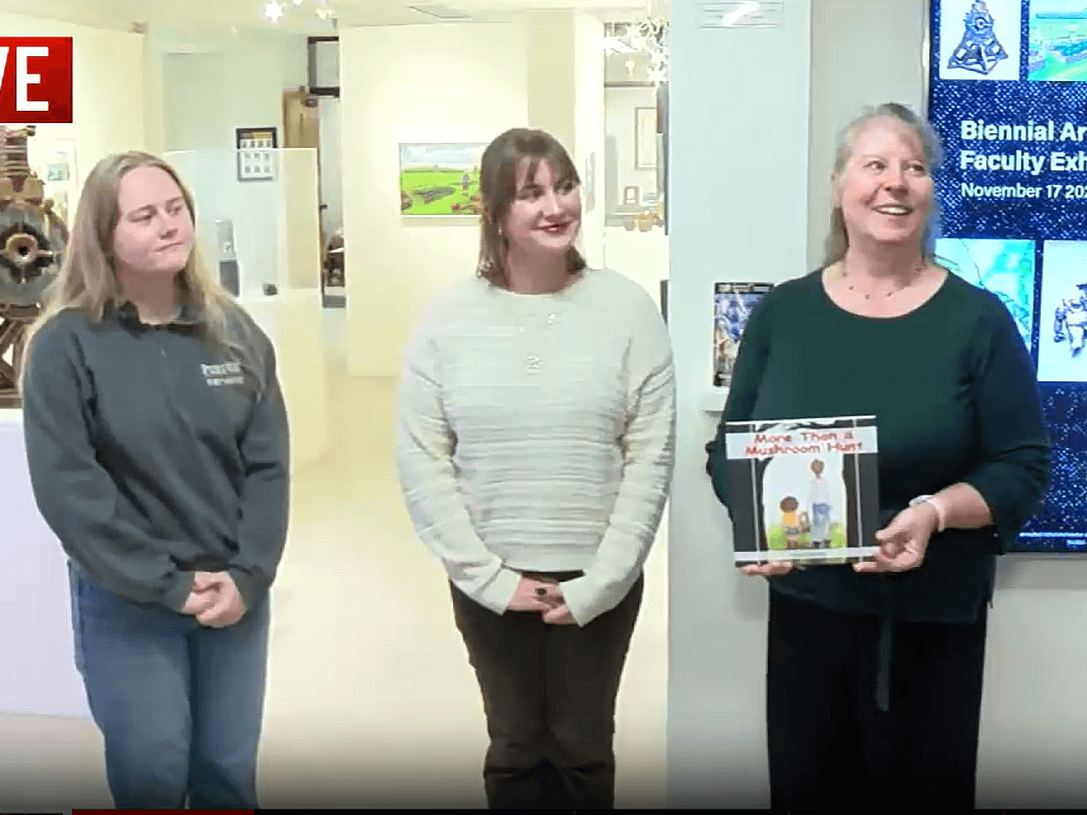 Three people are being interviewed on a newscast