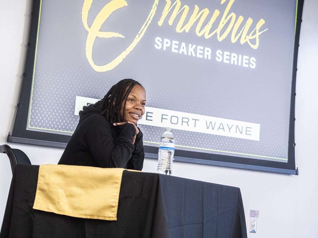 Melissa Proctor is speaking to students in a classroom