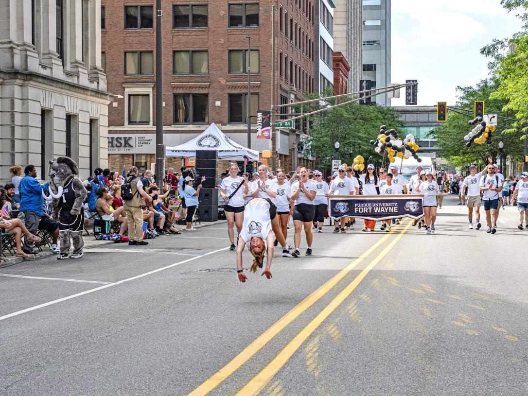 Participants in a 4th of July parade