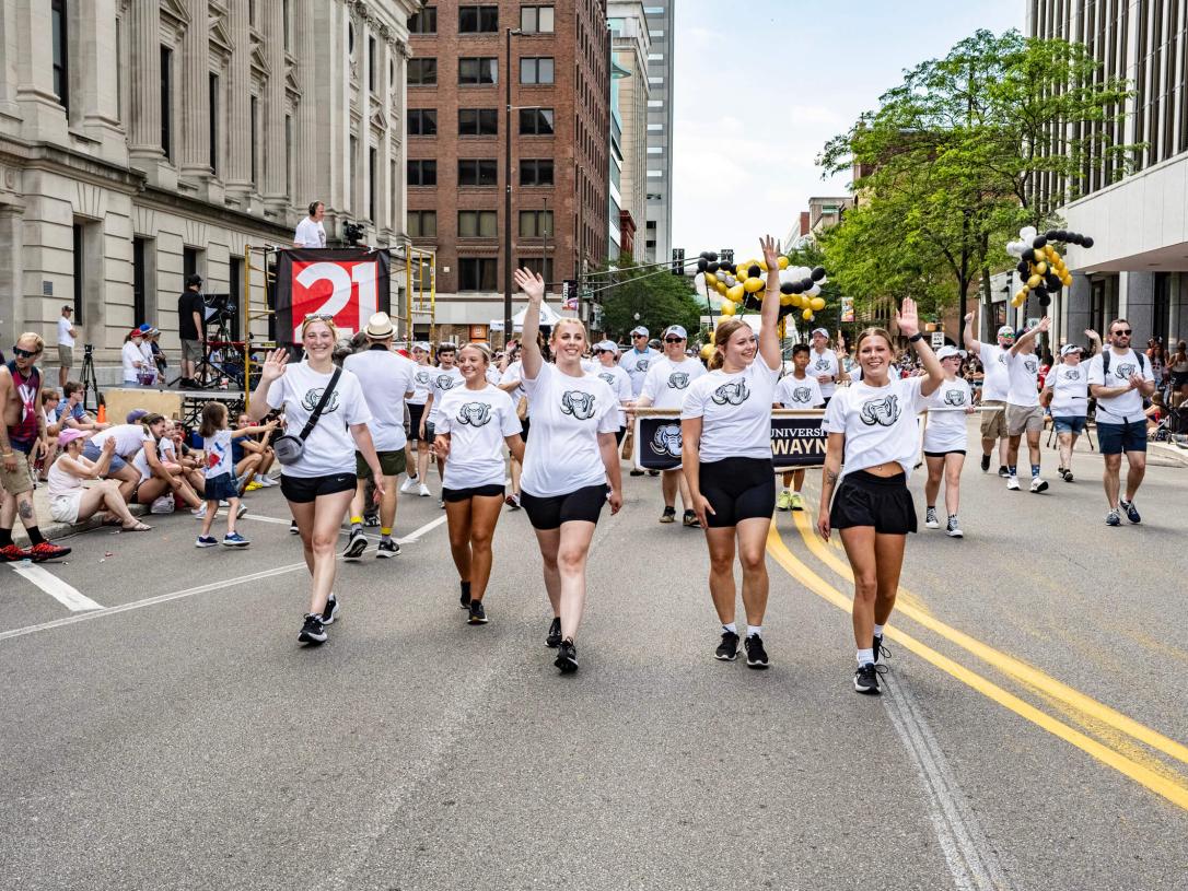 Participants in a 4th of July parade