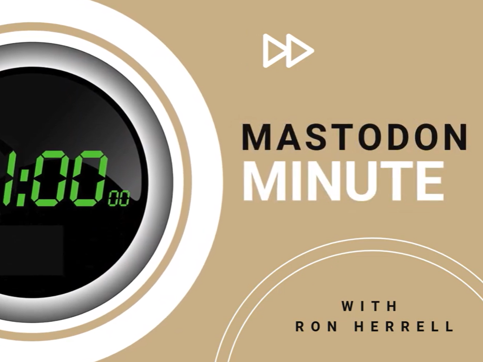 Mastodon Minute graphic logo featuring Ron Herrell