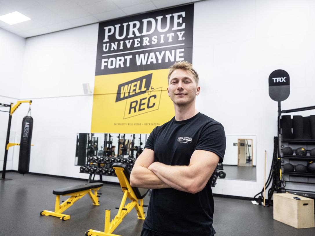 Sebastien Wilson is in a weight room at a gym