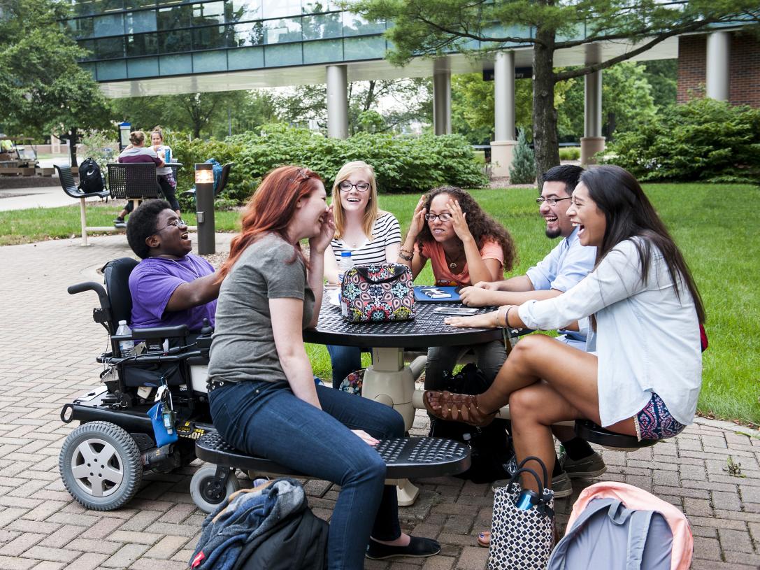 Students studying together.