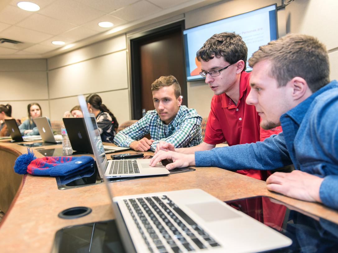 Students in a business class