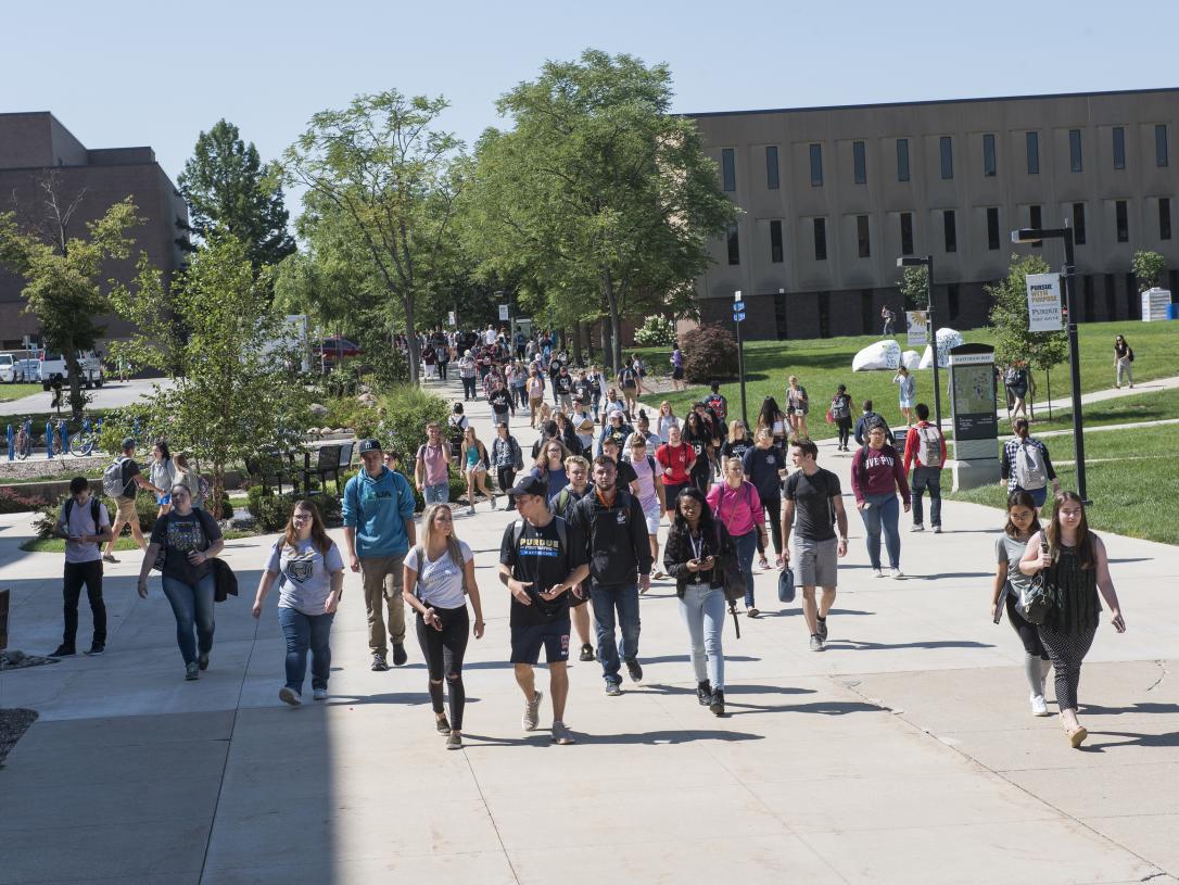 Students walking to class.