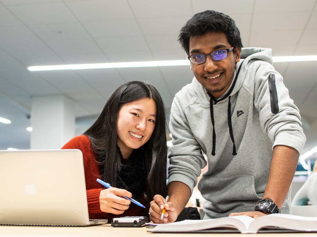 Students studying together.