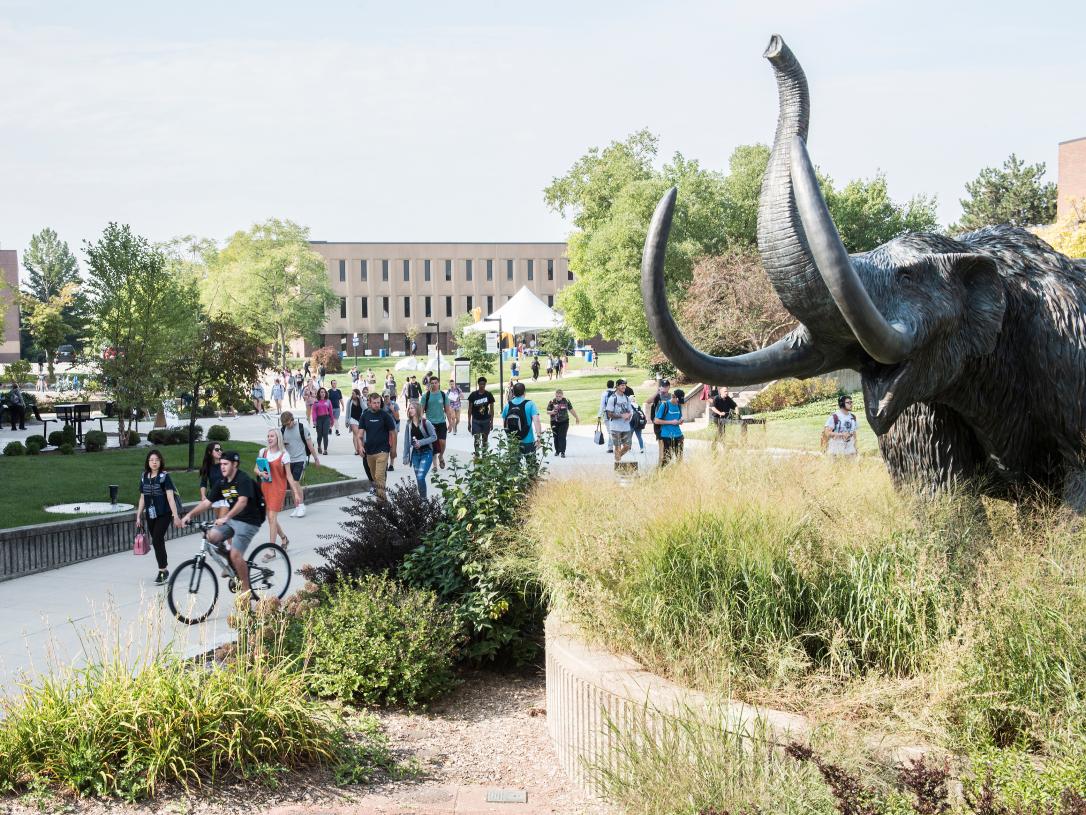 Students walking to class.