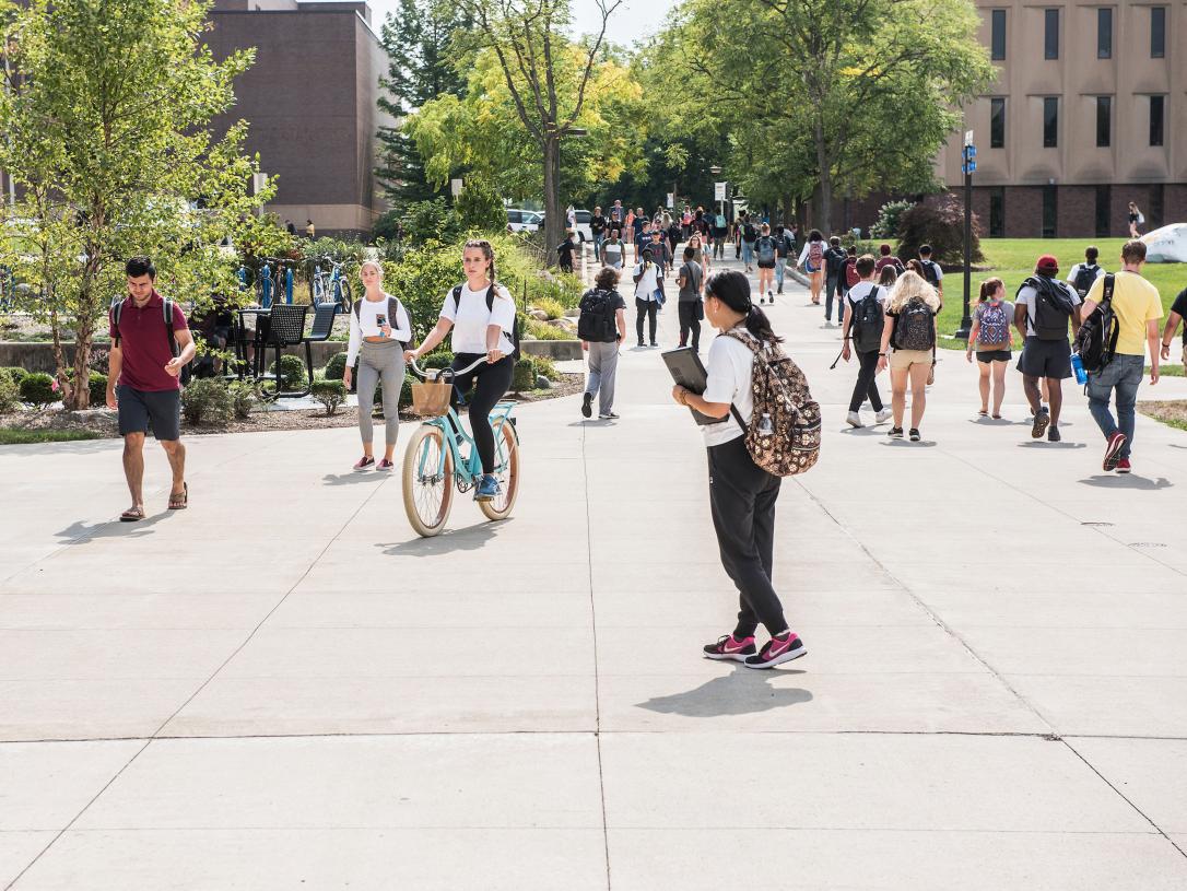 Students walking to class.