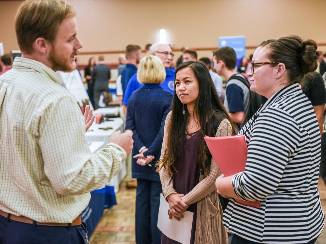 DSB students at a networking event