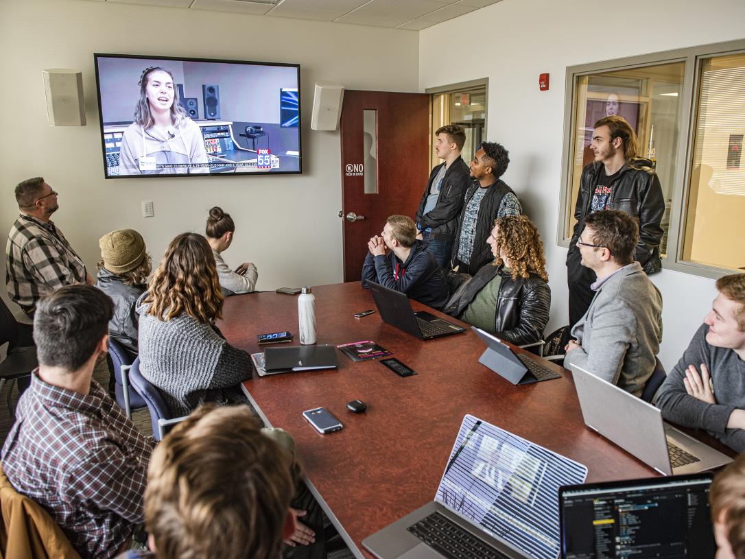 Students listening to lecture.