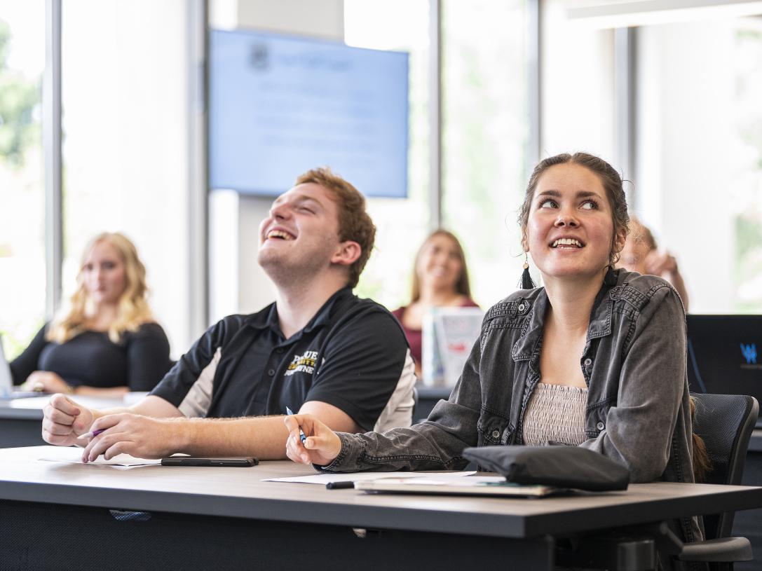 Students listening to lecture.