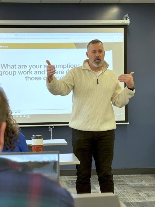 CELT Instructional Designer, Kevin Stoller, leading a workshop.