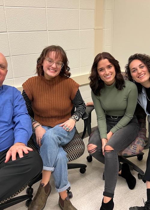 Prof. Stevenson with student researchers