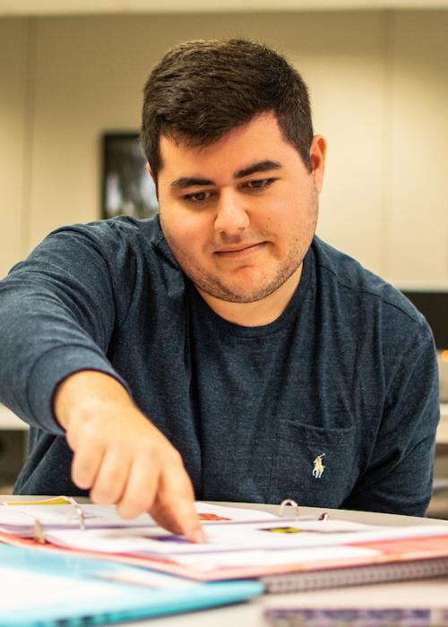 Two students tutoring