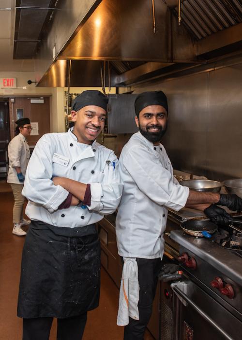 Students in kitchen