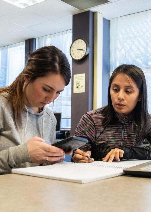 Two students tutoring