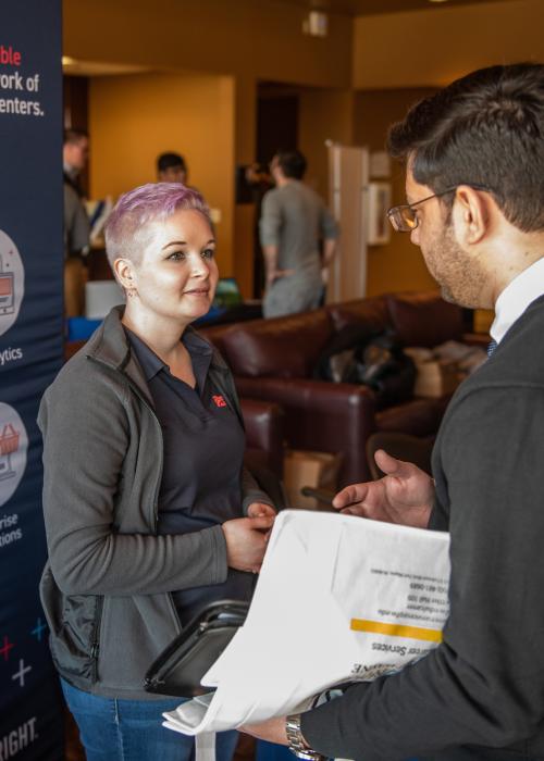 An ETCS Computer Science job fair at the Alumni Center