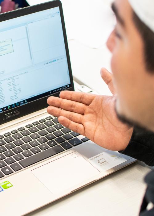Student on laptop