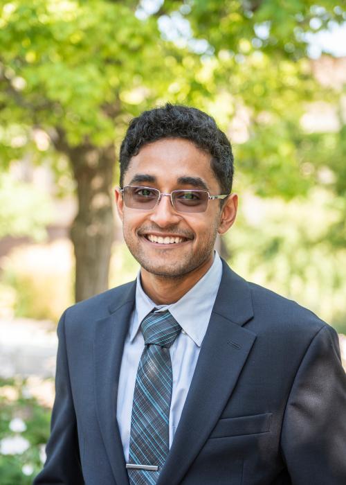 Student wearing a suit