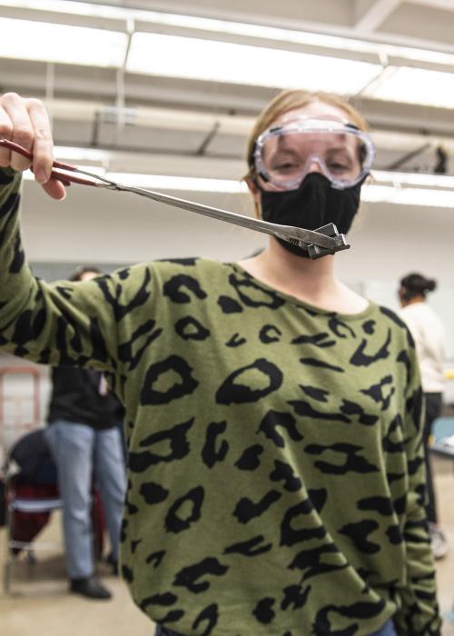 Student working in the CME lab.