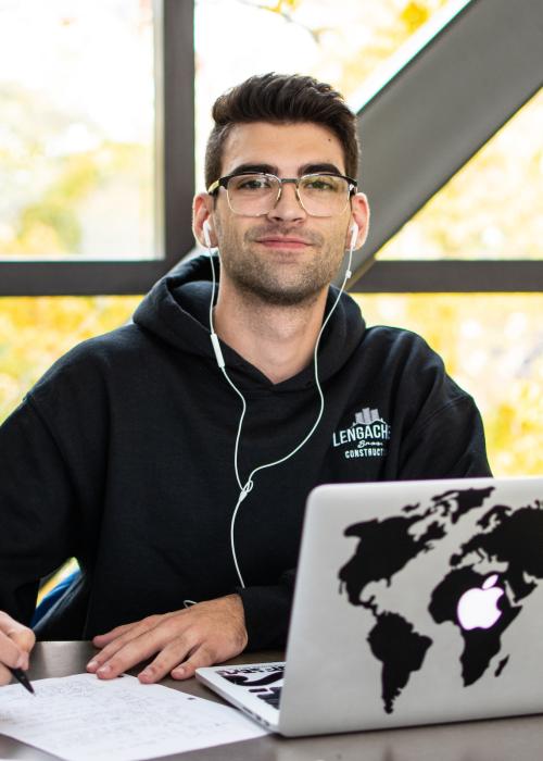 Student studying