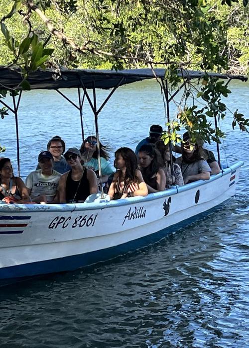 Students in a boat