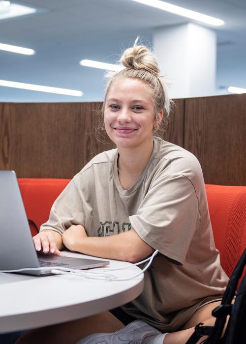 Student studying