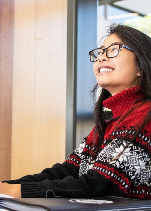 Student smiling