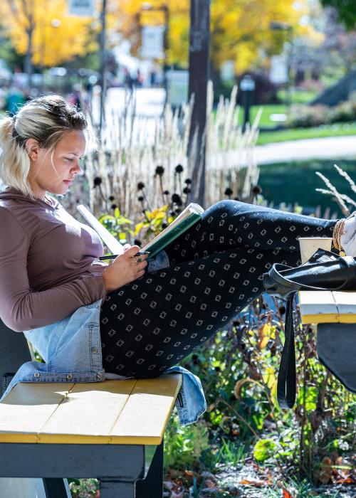 Student studying