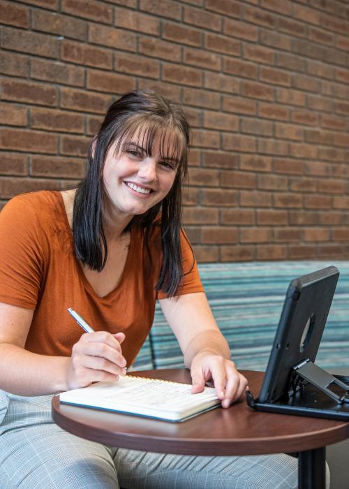 Student studying