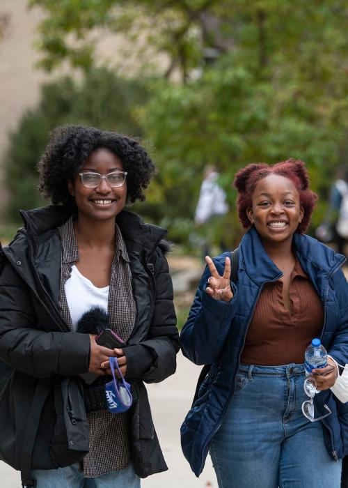 Students walking