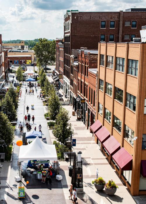 Fort wayne downtown from above
