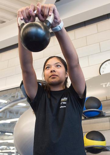 Student exercising