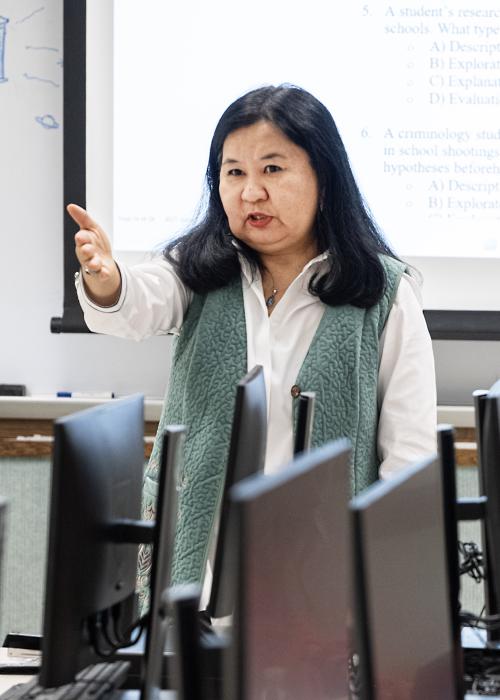 Dr. Nurgul Aitalieva teaches Criminal Justice class