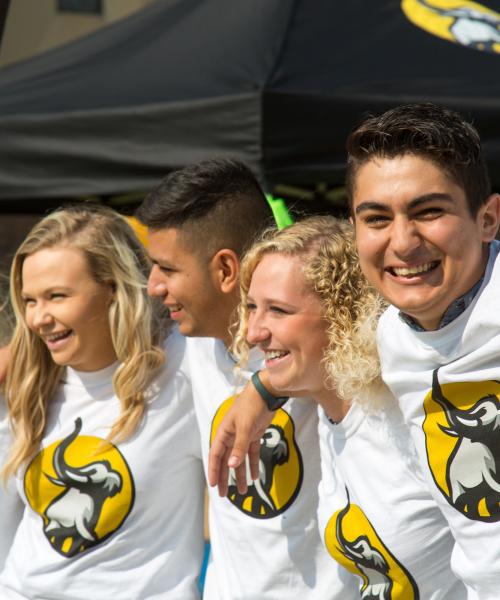Group of students in white spirit mark shirts