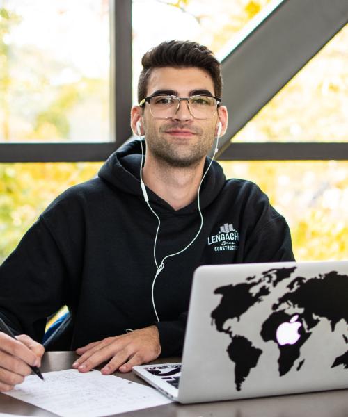 Student studying