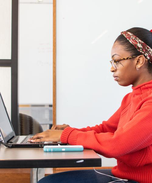 Student studying