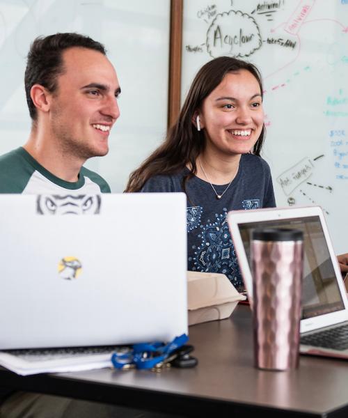 Students studying together.