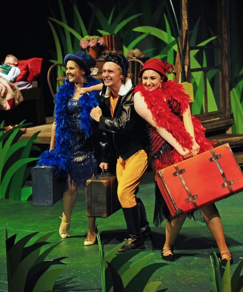 Theatre-students performing the play Frog and Toad
