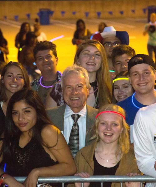 Students enjoying the rap concert event.