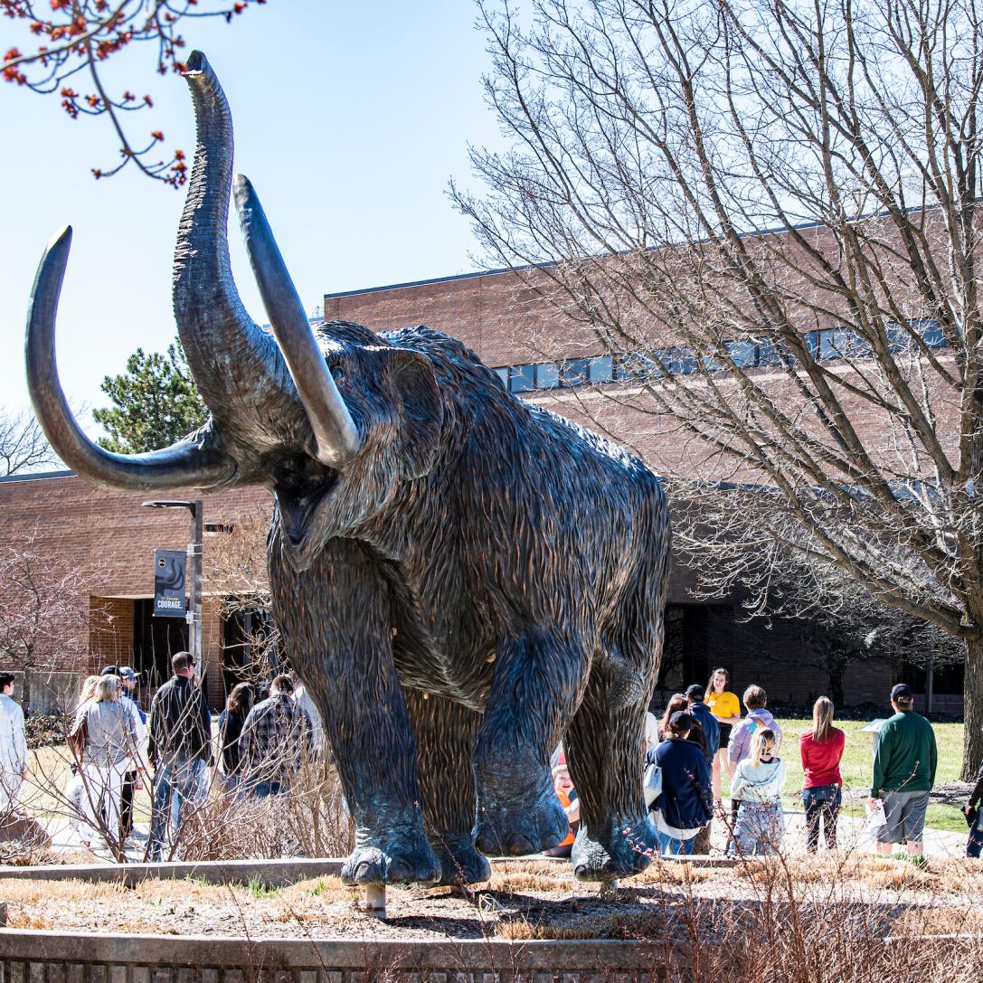 Prospective students and guests on a campus tour during Spring Campus Visit Day