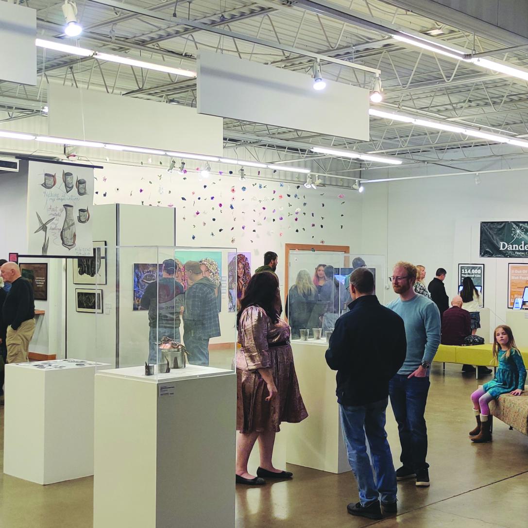 People at Art exhibit
