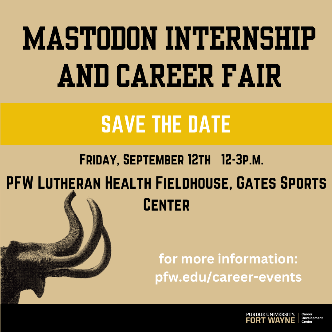 Mastodon Internship and Career Fair, 9/12, Lutheran Fieldhouse, 12-3pm