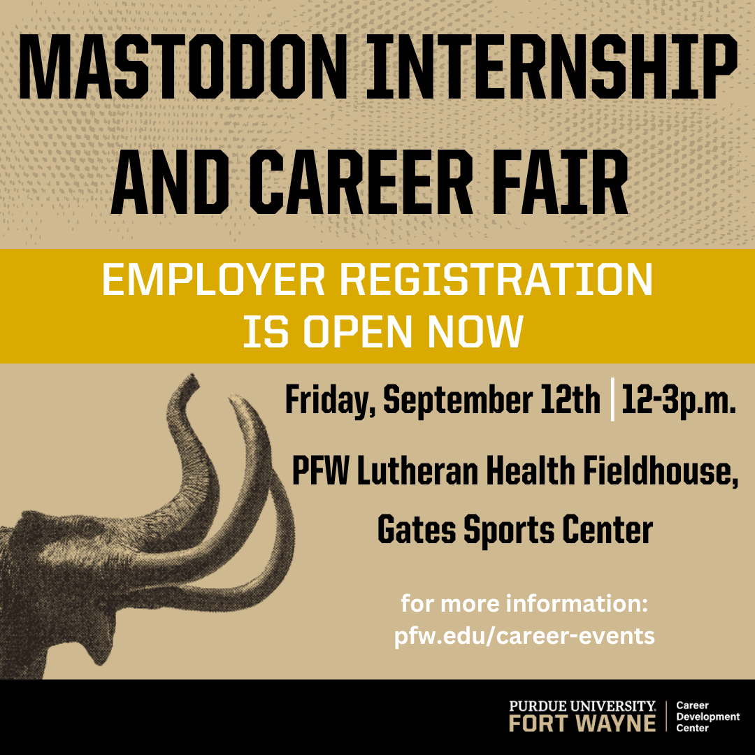Mastodon Internship and Career Fair, 9/12, Lutheran Fieldhouse, 12-3pm