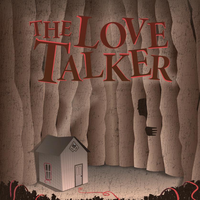 The Love Talker artwork of a cabin in the woods