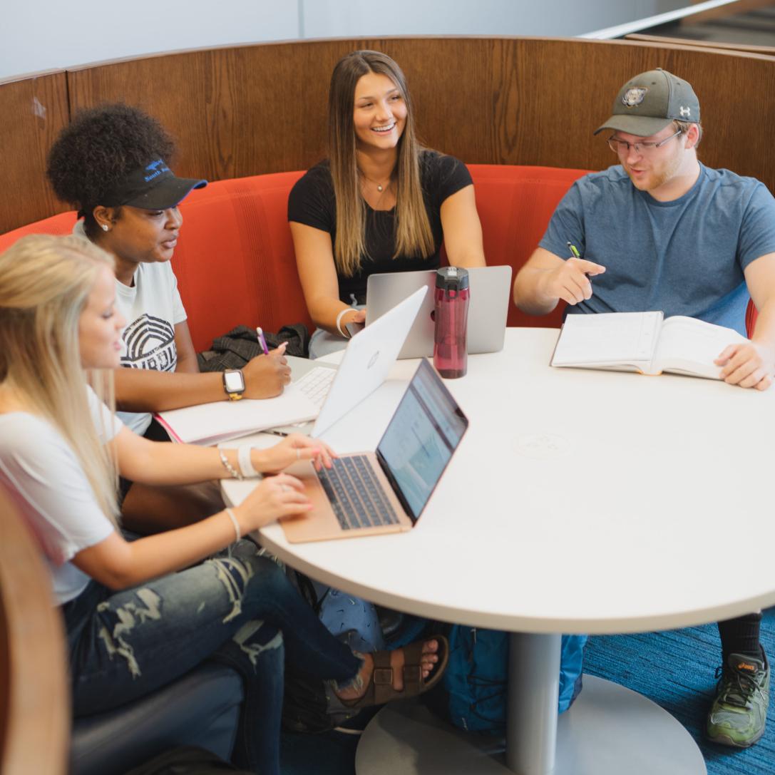 Students studying together.